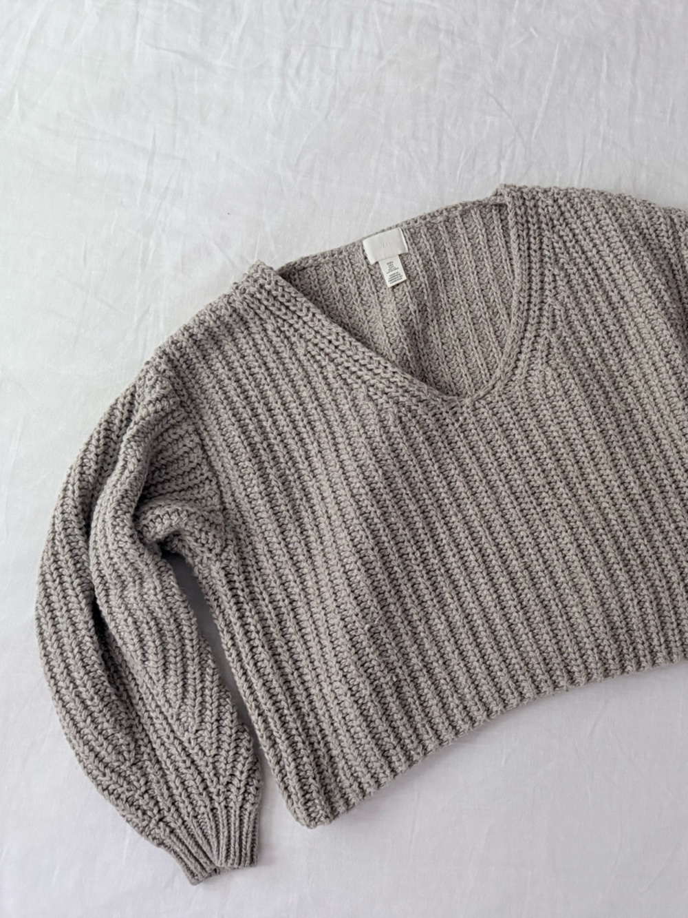 Cozy Women's Rib Knit Sweater - Light Taupe